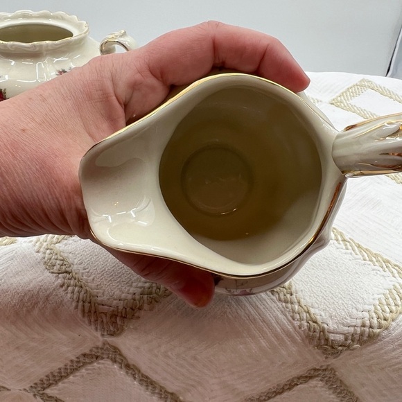 SELB Germany Pompadour Moss Rose creamer and sugar bowl - Picture 10 of 16